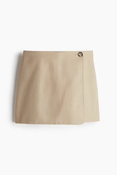 H&m Wrap Skort In Neutral