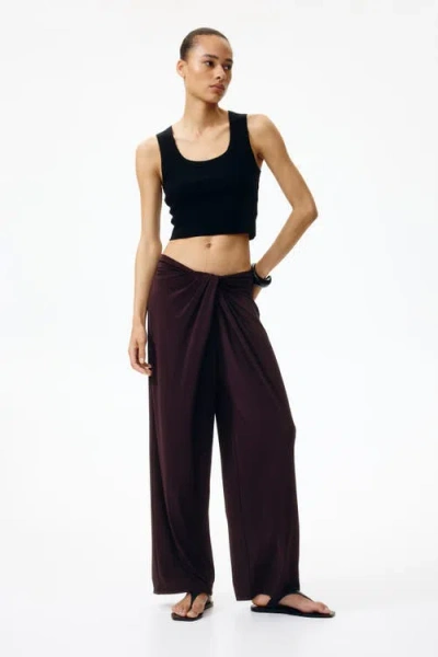 H&m Twist-detail Jersey Pants In Purple