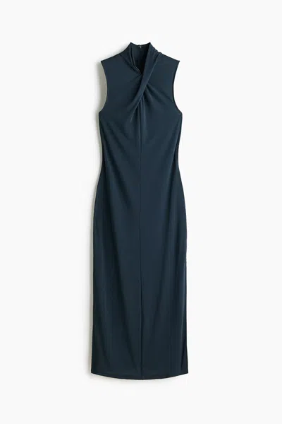 H&m Twist-detail Midi Dress In Animal Print