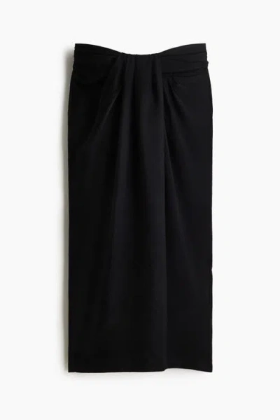H&m Twist-detail Skirt In Black