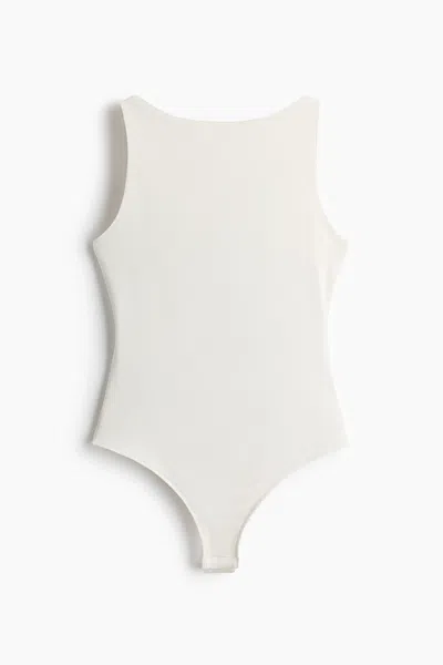 H&m Twist-detail Thong Bodysuit In White