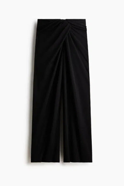 H&m Twisted-detail Trousers In Black