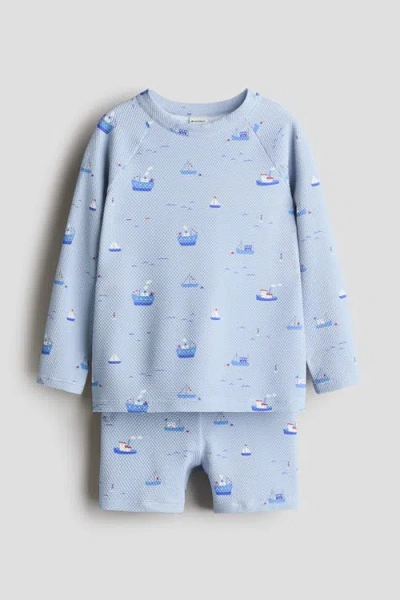H&m Kids'  Upf 50 Swim Set In Blue