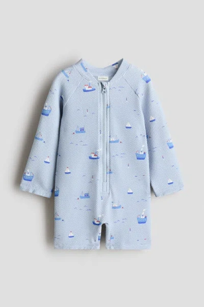 H&m Babies'  Upf 50 Swimsuit In Blue