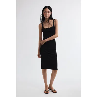 H&m Viscose Bodycon Dress In Black
