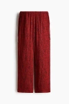 H&m Viscose Drawstring Trousers In Red