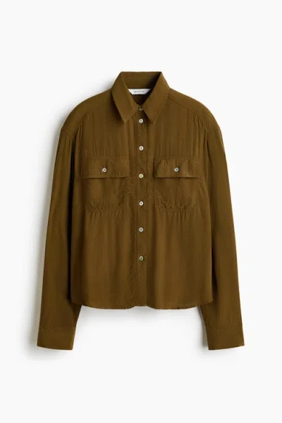 H&m Viscose Shirt In Green