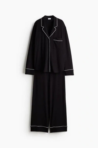 H&m Viscose-blend Pyjamas In Black