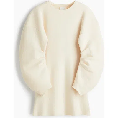 H&m Viscose-blend Rib-knit Dress In Neutral