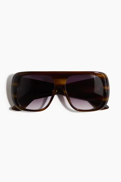 H&m Visor Sunglasses In Dark Brown/patterned