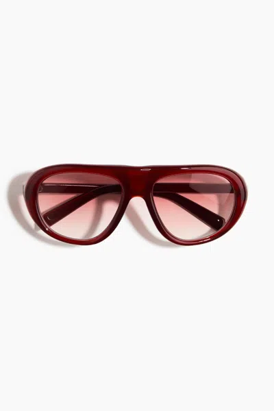 H&m Visor Sunglasses In Dark Red