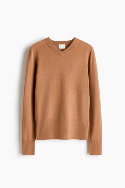 H&m V-neck Sweater In Orange