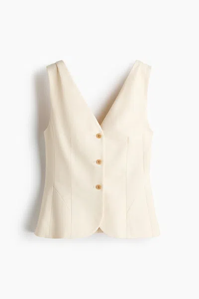 H&m V-neck Vest In White