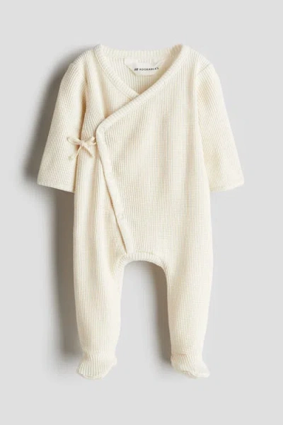 H&m Babies'  Waffled Cotton Romper Suit In White