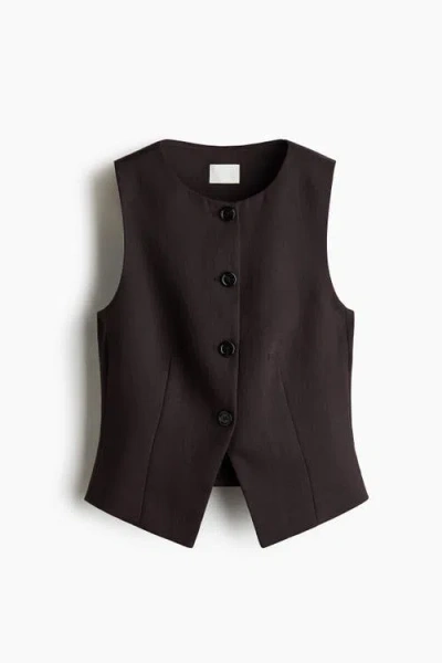H&m Waistcoat In Brown