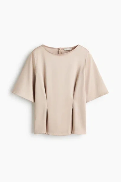 H&m Waisted Blouse In Neutral