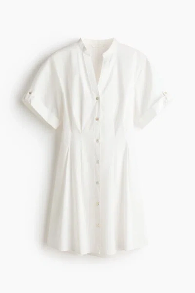 H&m Waisted Shirt Dress In White