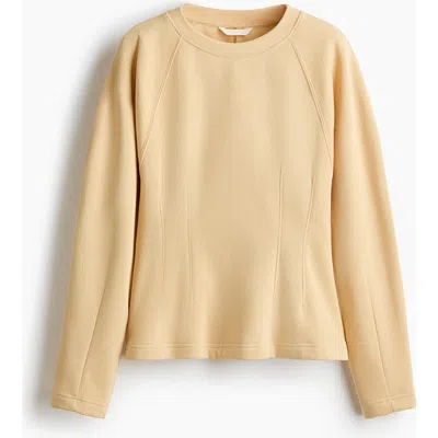 H&m Waisted Sweatshirt In Nude