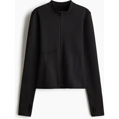 H&m Warming Zip-through Sports Jacket With Drymove In Black