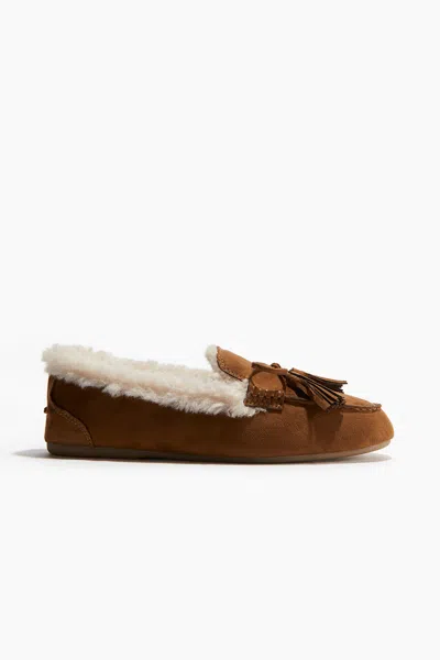 H&m Warm-lined Slippers In Brown