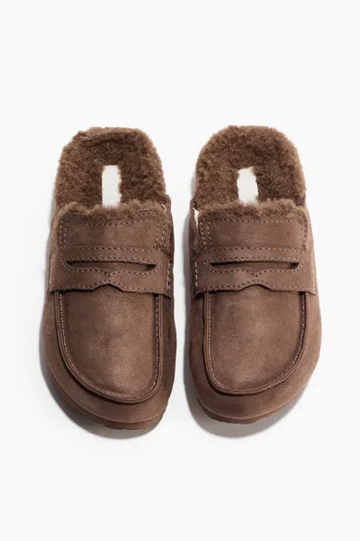 H&m Warm-lined Slippers In Brown