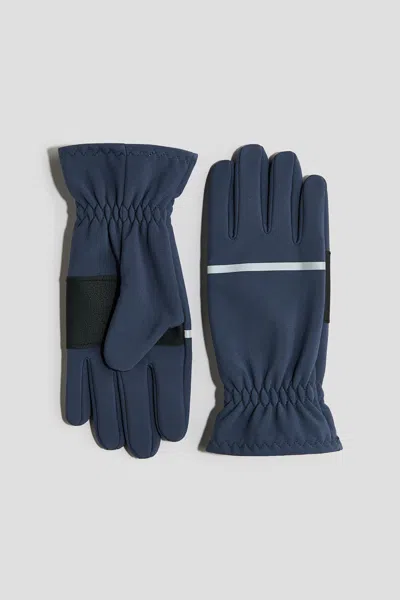 H&m Water-repellent Gloves In Dark Blue