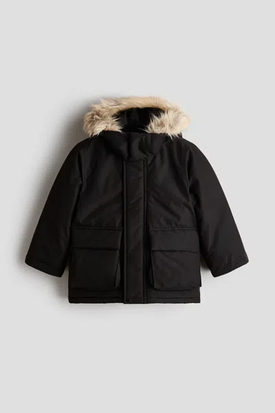 H&m Kids' Water-repellent Padded Parka In Black
