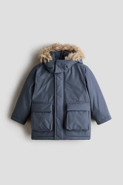 H&m Kids' Water-repellent Padded Parka In Blue