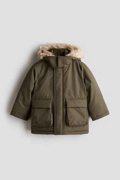 H&m Kids' Water-repellent Padded Parka In Green