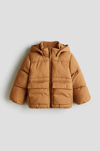 H&m Kids' Water-repellent Puffer Jacket In Brown