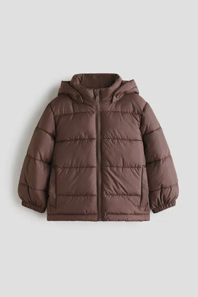 H&m Kids' Water-repellent Puffer Jacket In Brown