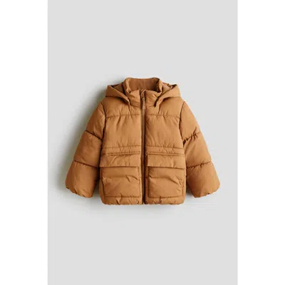 H&m Kids'  Water-repellent Puffer Jacket In Brown