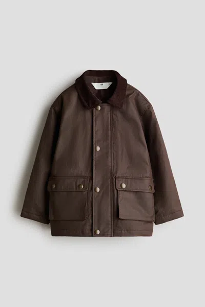 H&m Kids' Waxed Twill Jacket In Brown