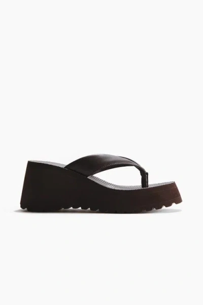 H&m Wedge-heeled Flip-flops In Brown