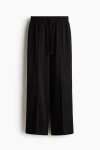 H&m Wide Crease-front Joggers In Black