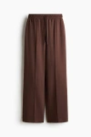 H&m Wide Crease-front Joggers In Brown