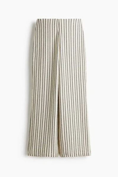 H&m Wide Crinkled Trousers In Multi