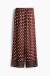 H&m Wide Drawstring Trousers In Red