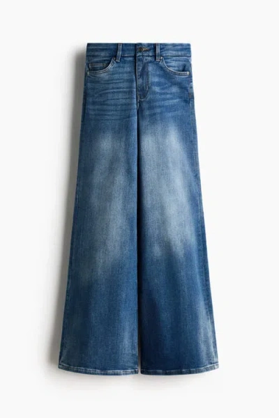 H&m Wide High Jeans In Blue