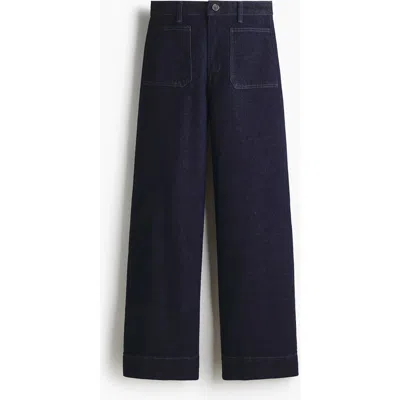 H&m Wide High Jeans In Blue