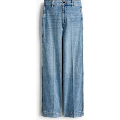H&m Wide High Jeans In Blue