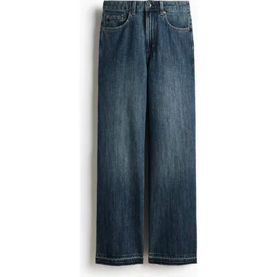 H&m Wide High Jeans In Blue