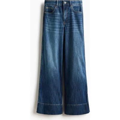 H&m Wide High Jeans In Blue