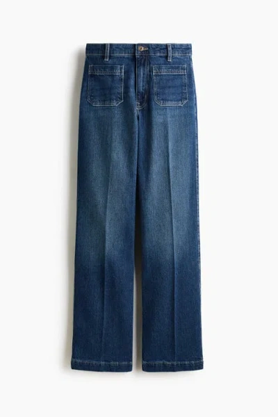 H&m Wide High Jeans In Blue