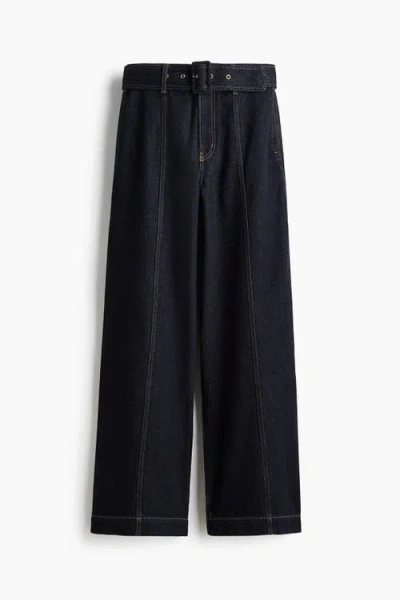 H&m Wide High Jeans In Blue