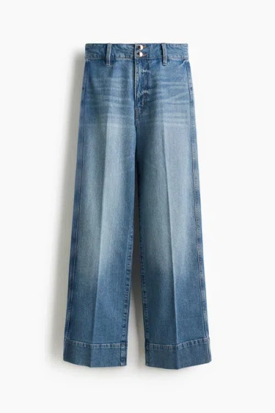 H&m Wide High Jeans In Blue