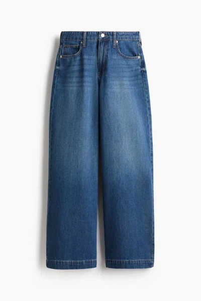 H&m Wide High Jeans In Blue