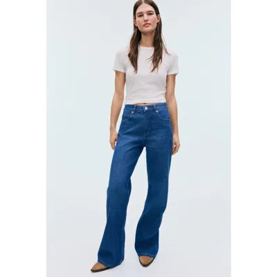 H&m Wide High Jeans In Blue