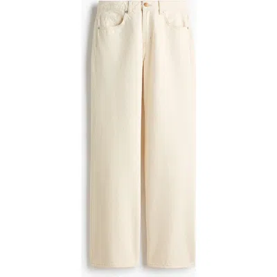 H&m Wide High Jeans In Neutral