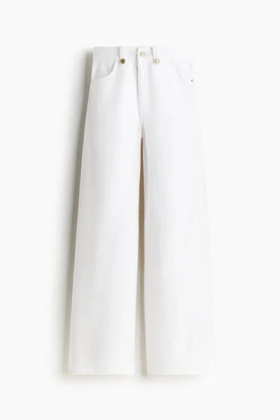H&m Wide High Jeans In White
